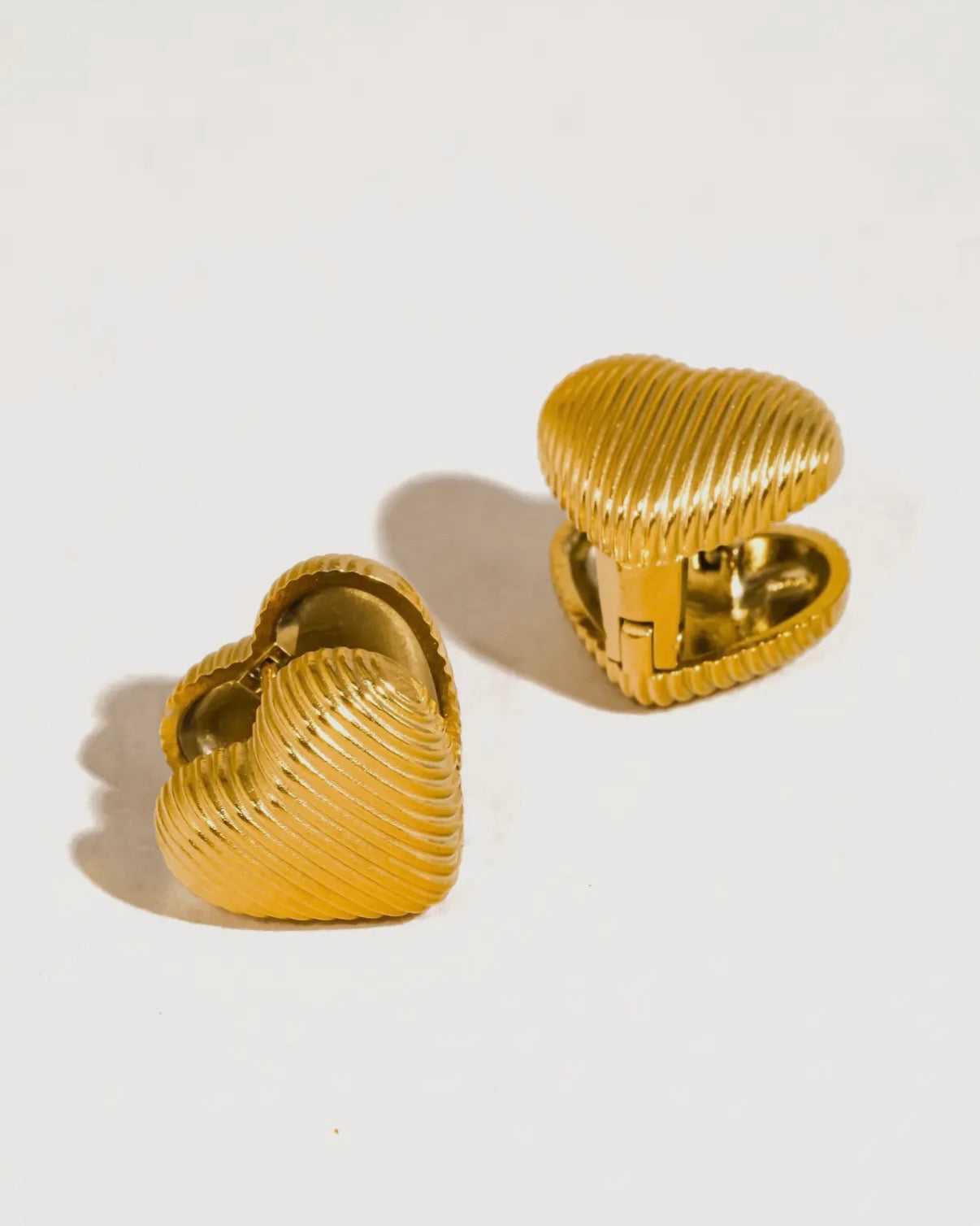 Heart Huggie Earrings Gold