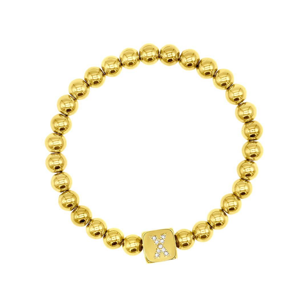 Initial Cube Stretch Bracelet