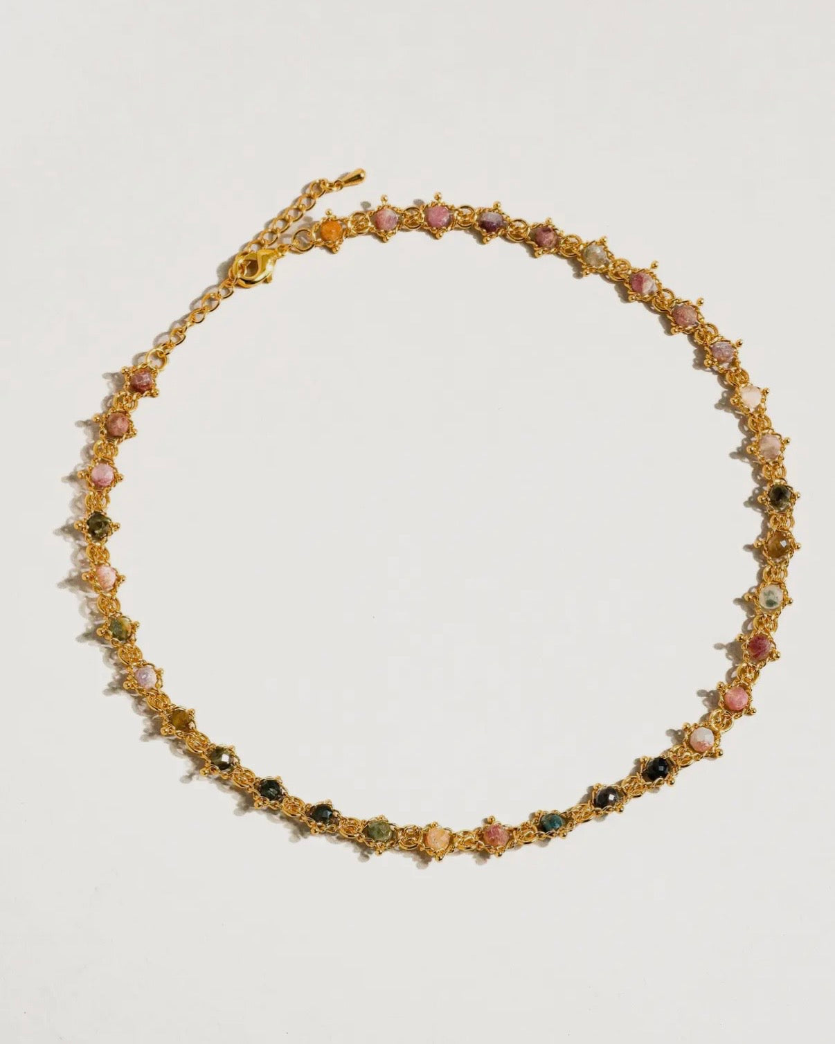 Skylar 18K Gold Multi-Stone Chained Bracelet, Necklace