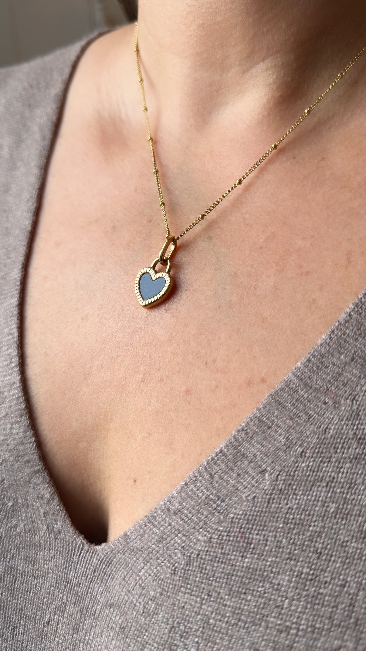 Lexi Double-Sided Black & White Heart Necklace