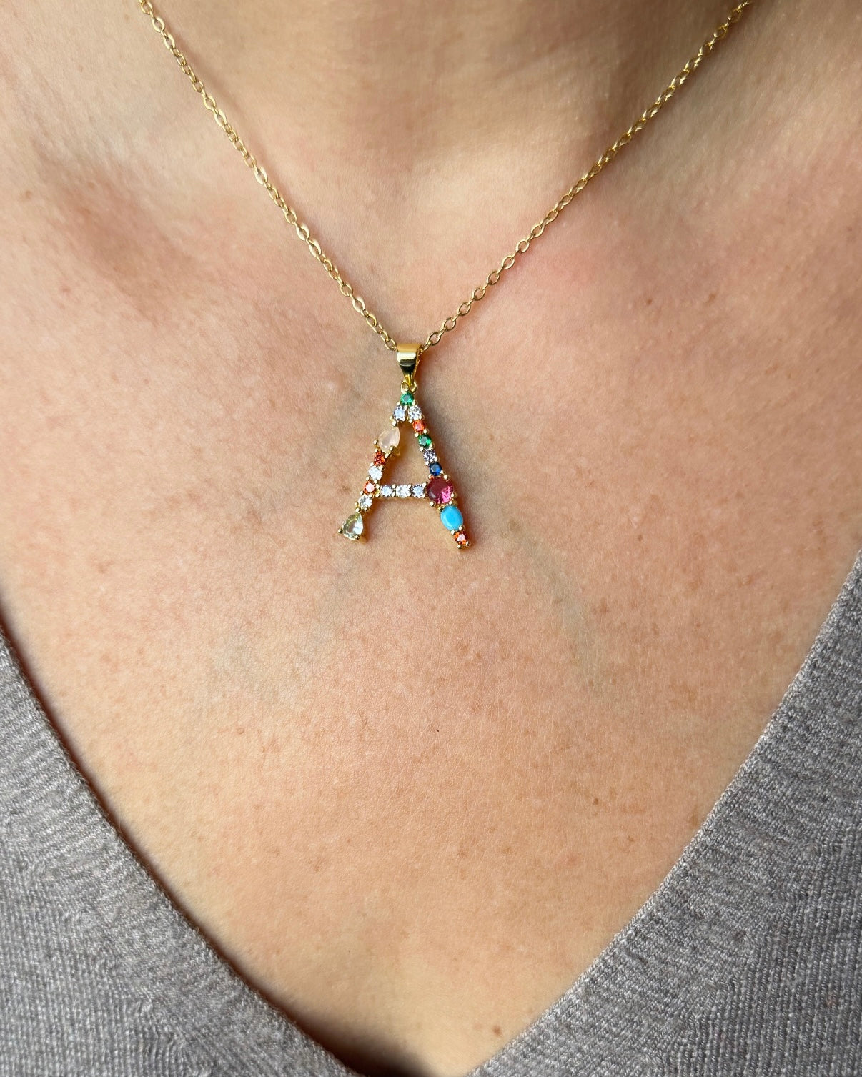 Salome Colorful Initial Necklace