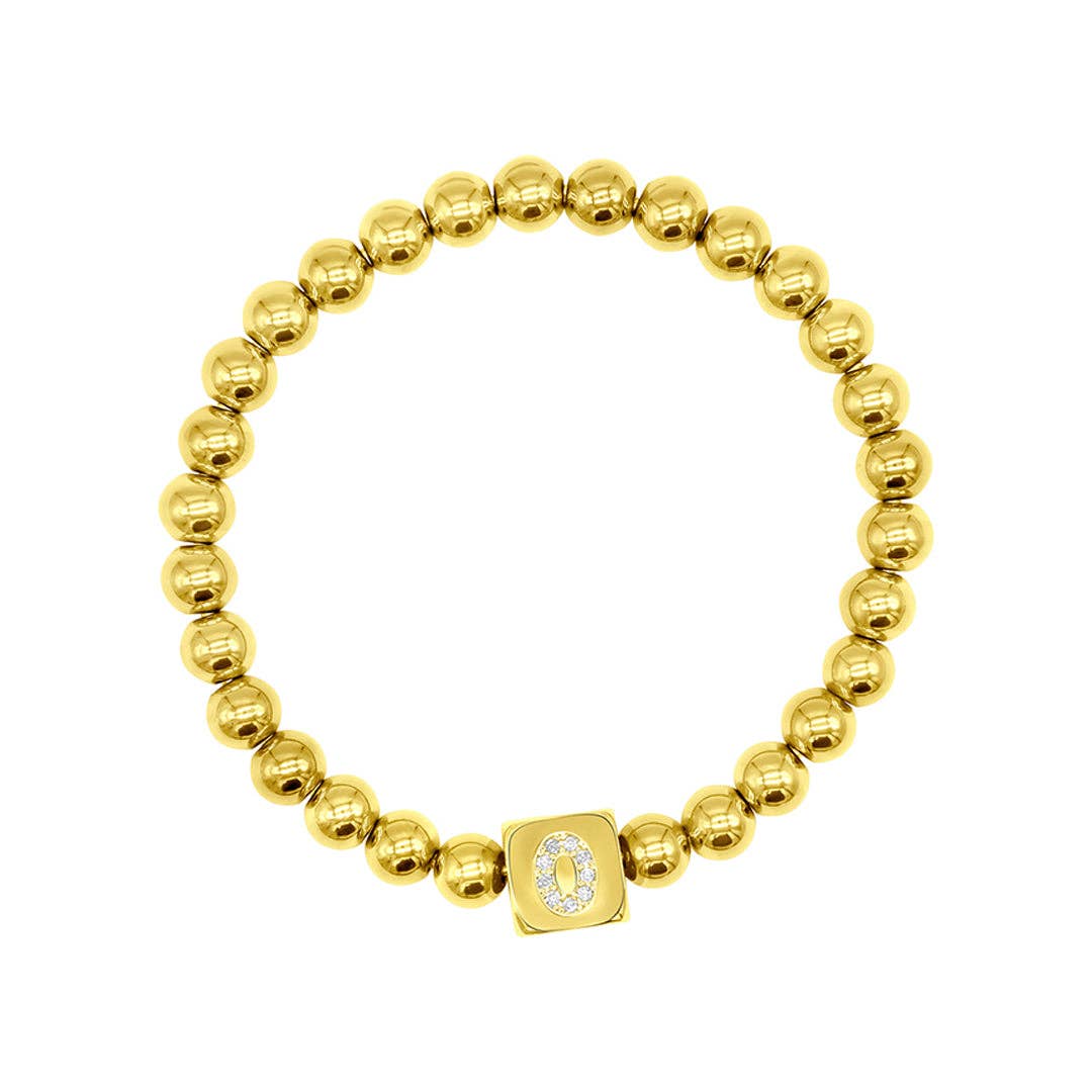 Initial Cube Stretch Bracelet