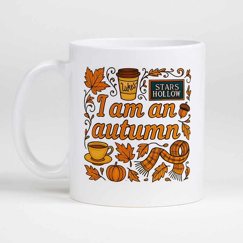 GG Autumn Mug Ceramic Coffee Cup with Seasonal Fall Design for Home & Office Use
