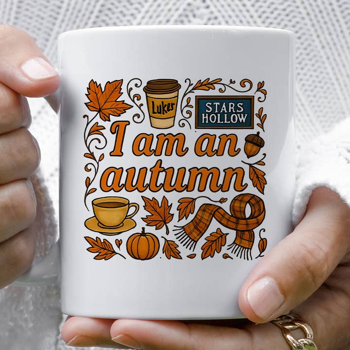 GG Autumn Mug Ceramic Coffee Cup with Seasonal Fall Design for Home & Office Use