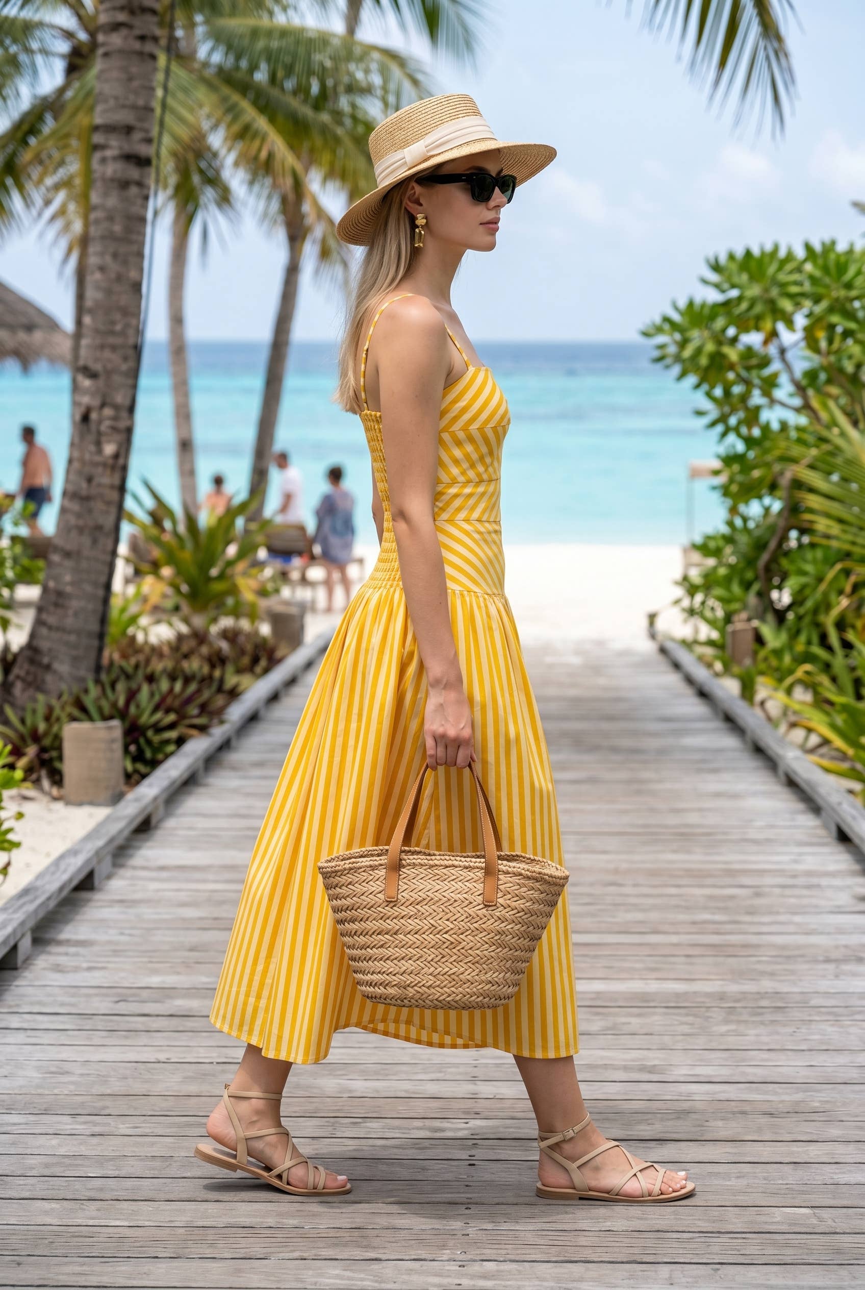 Striped Midi Dress