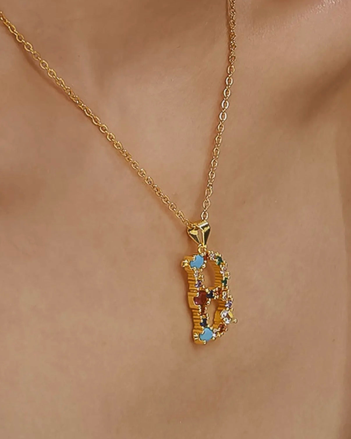 Salome Colorful Initial Necklace