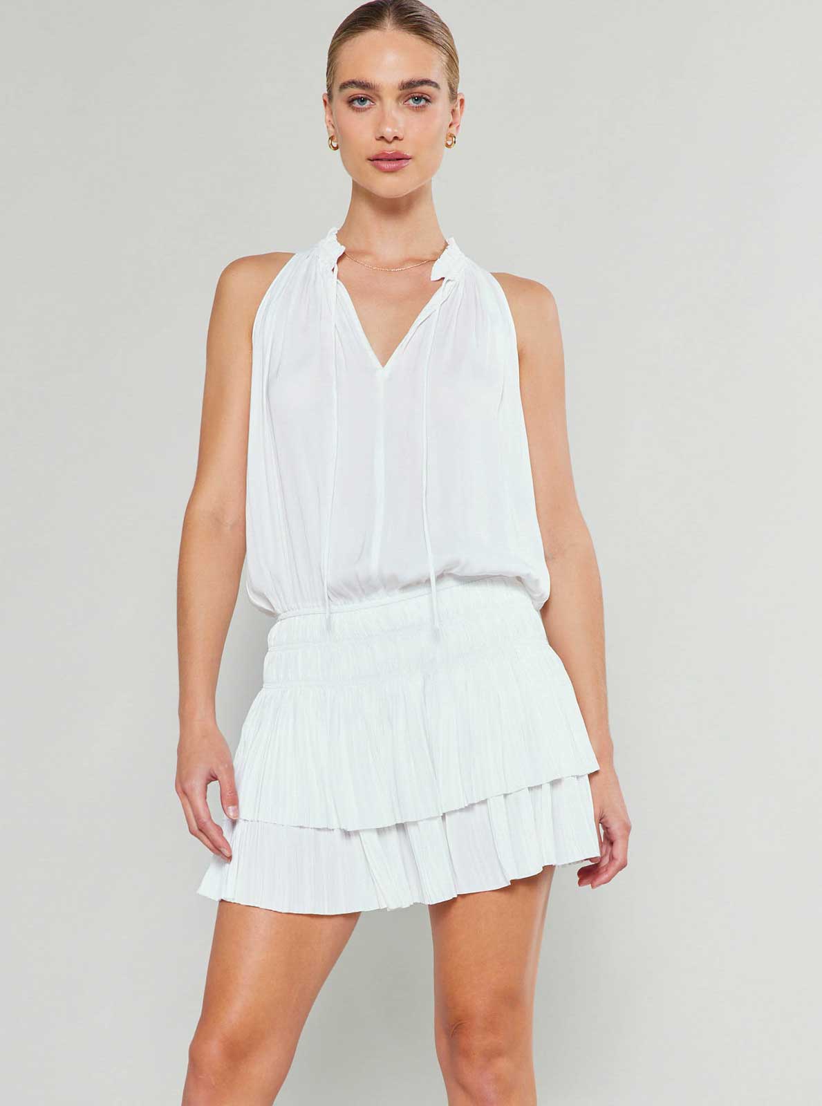 Cara Sleeveless Pleated Dress