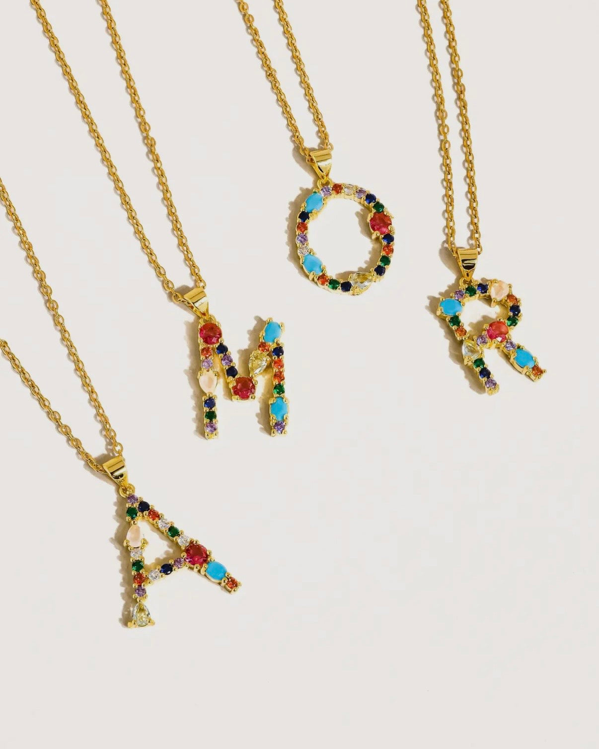 Salome Colorful Initial Necklace