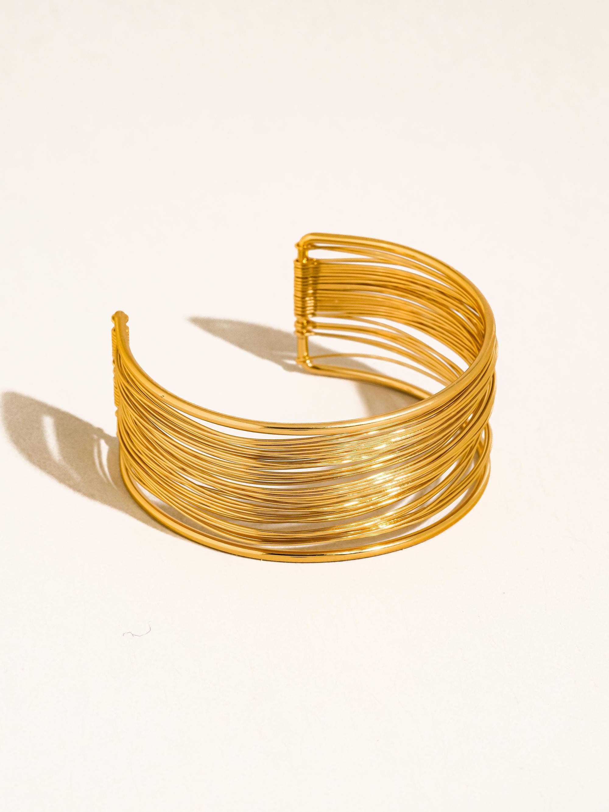 Roselith 18K Gold Non-Tarnish Statement Cuff Bracelet