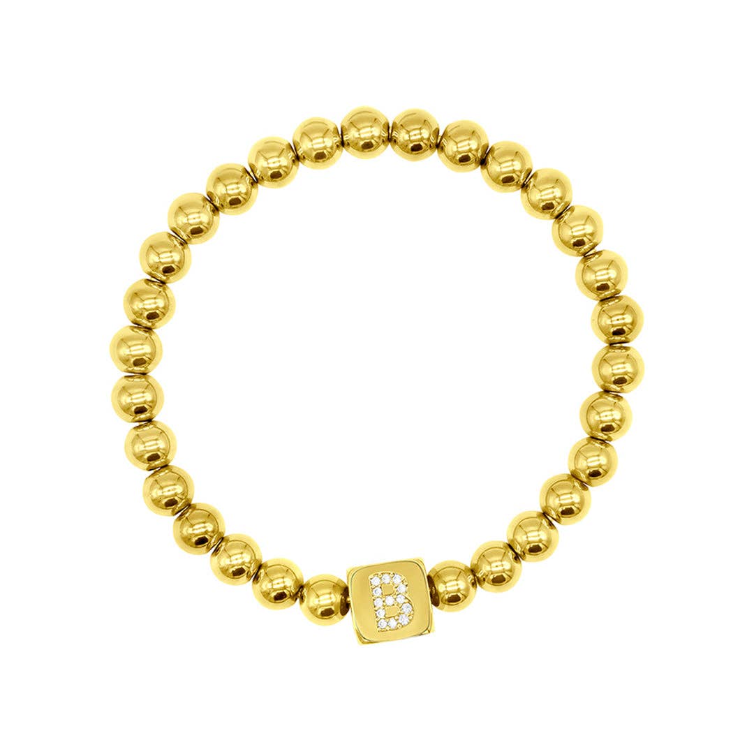 Initial Cube Stretch Bracelet