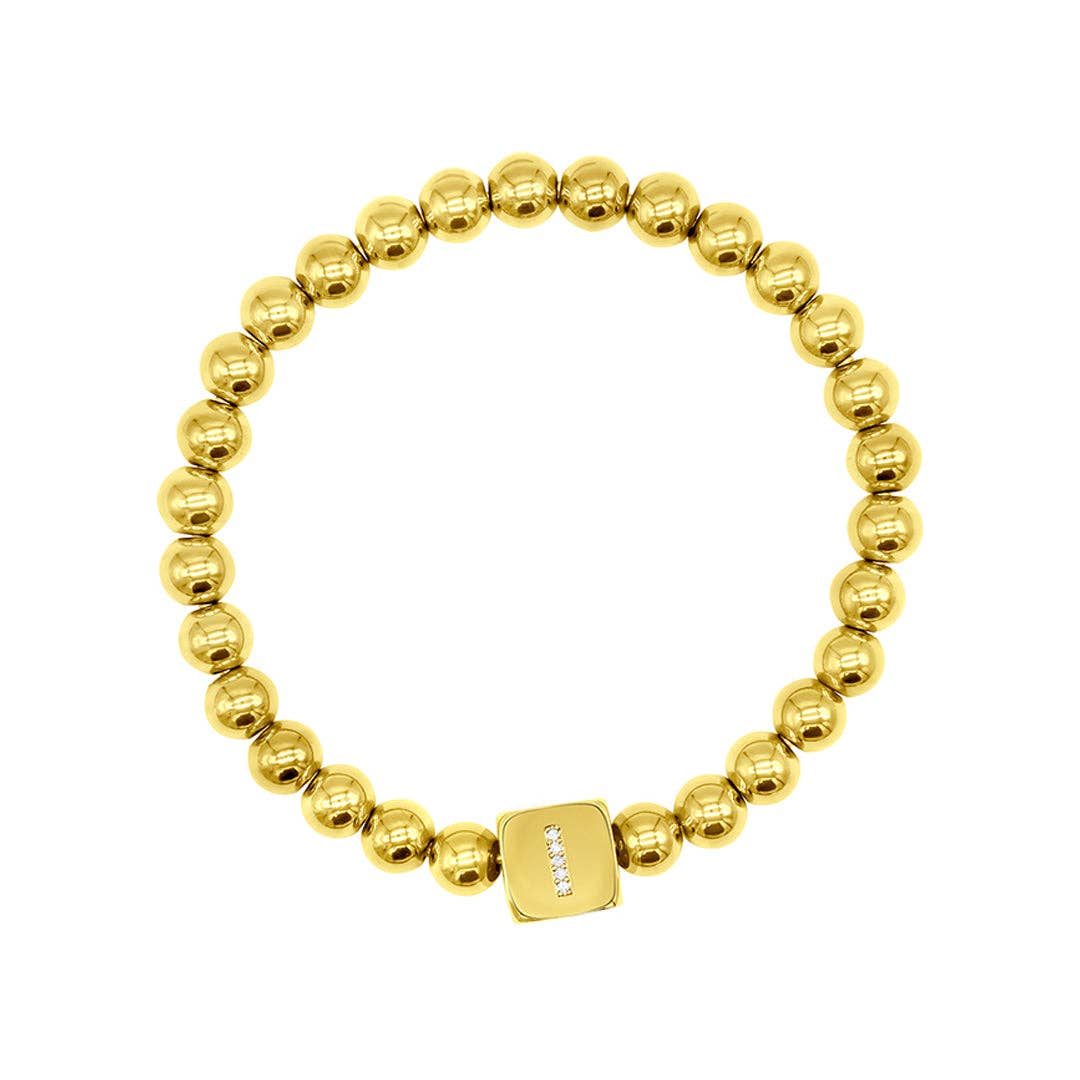Initial Cube Stretch Bracelet
