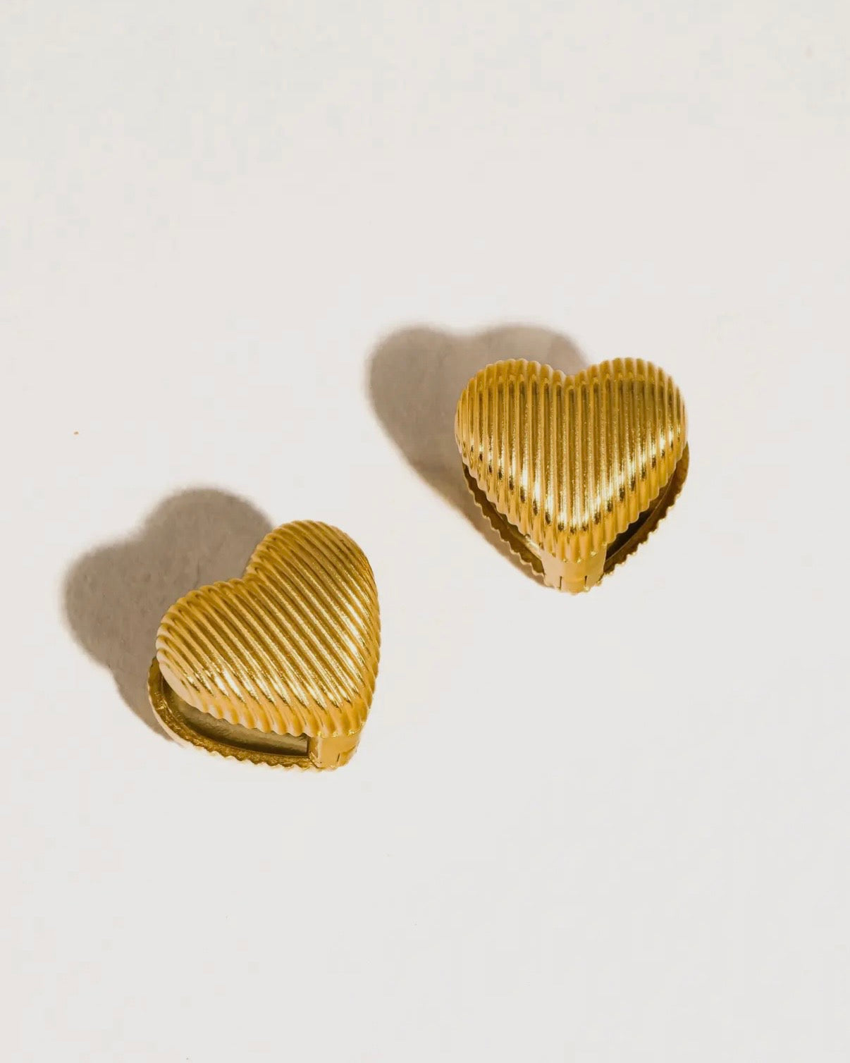 Heart Huggie Earrings Gold