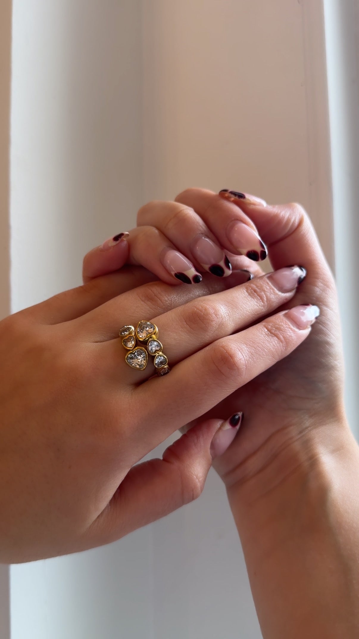 Wyatt 18K Gold Non-Tarnish Rhinestone Heart Ring 7