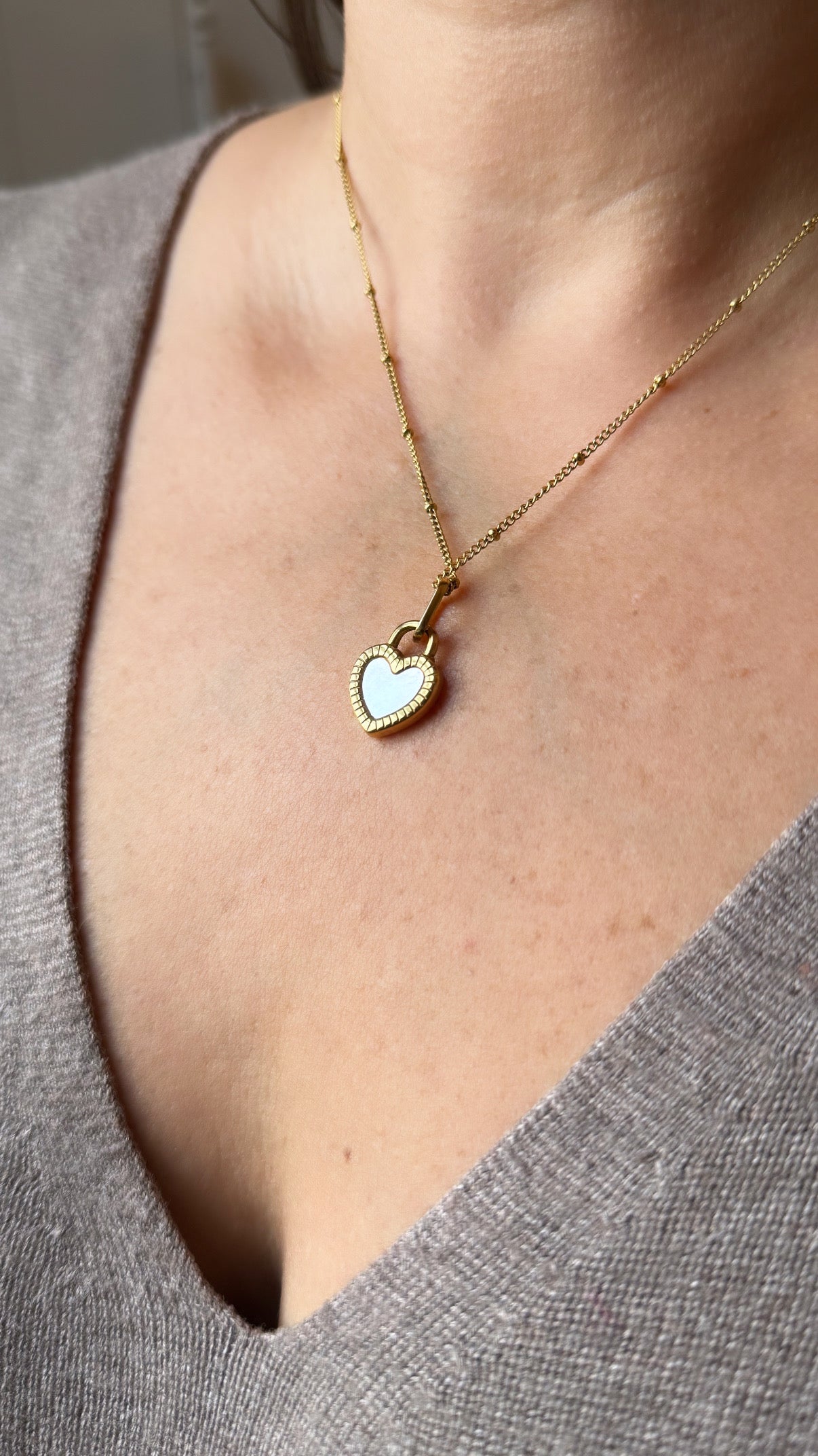 Lexi Double-Sided Black & White Heart Necklace