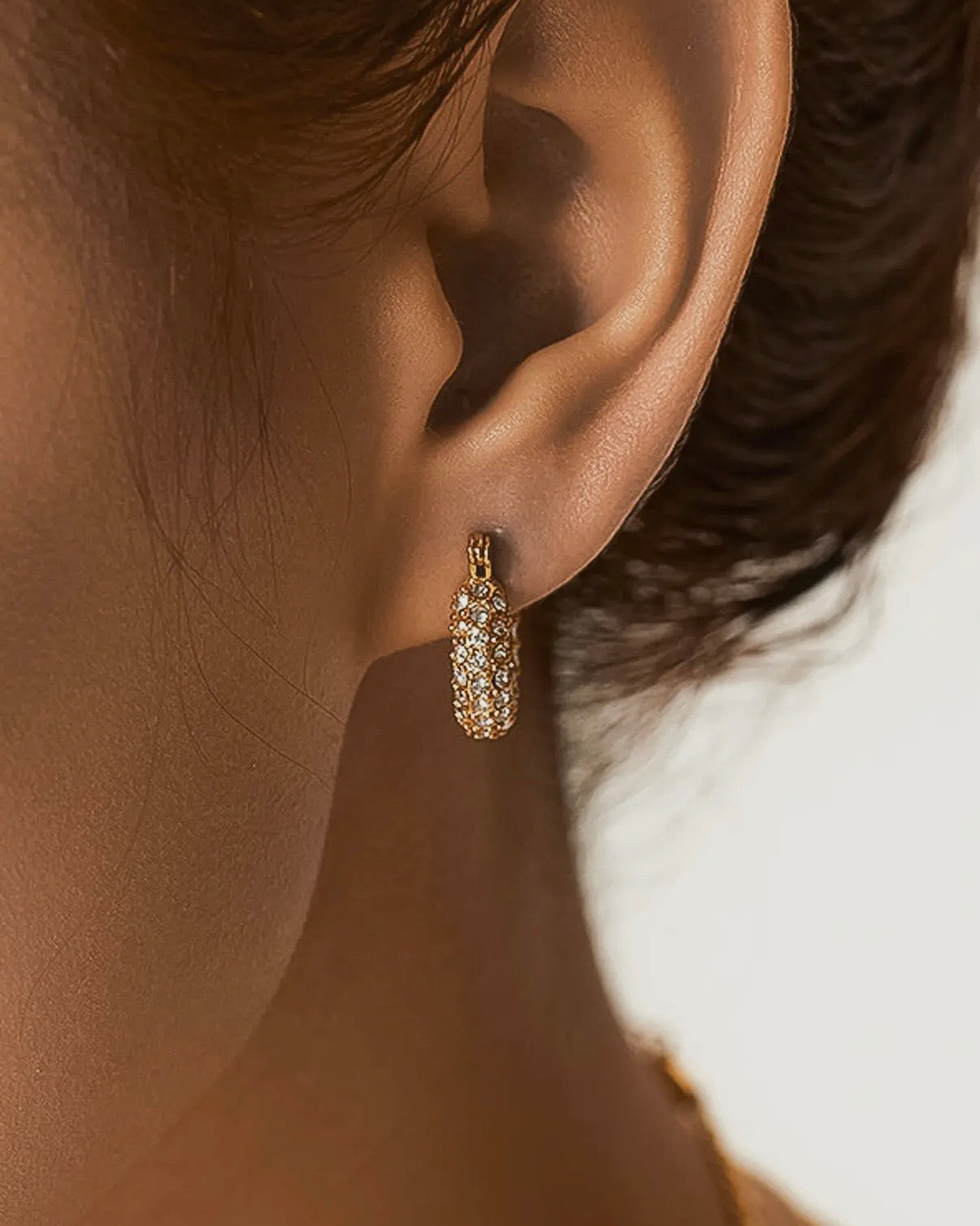 Joleen 18K Gold Non-Tarnish Glam Cz Hoop Earring