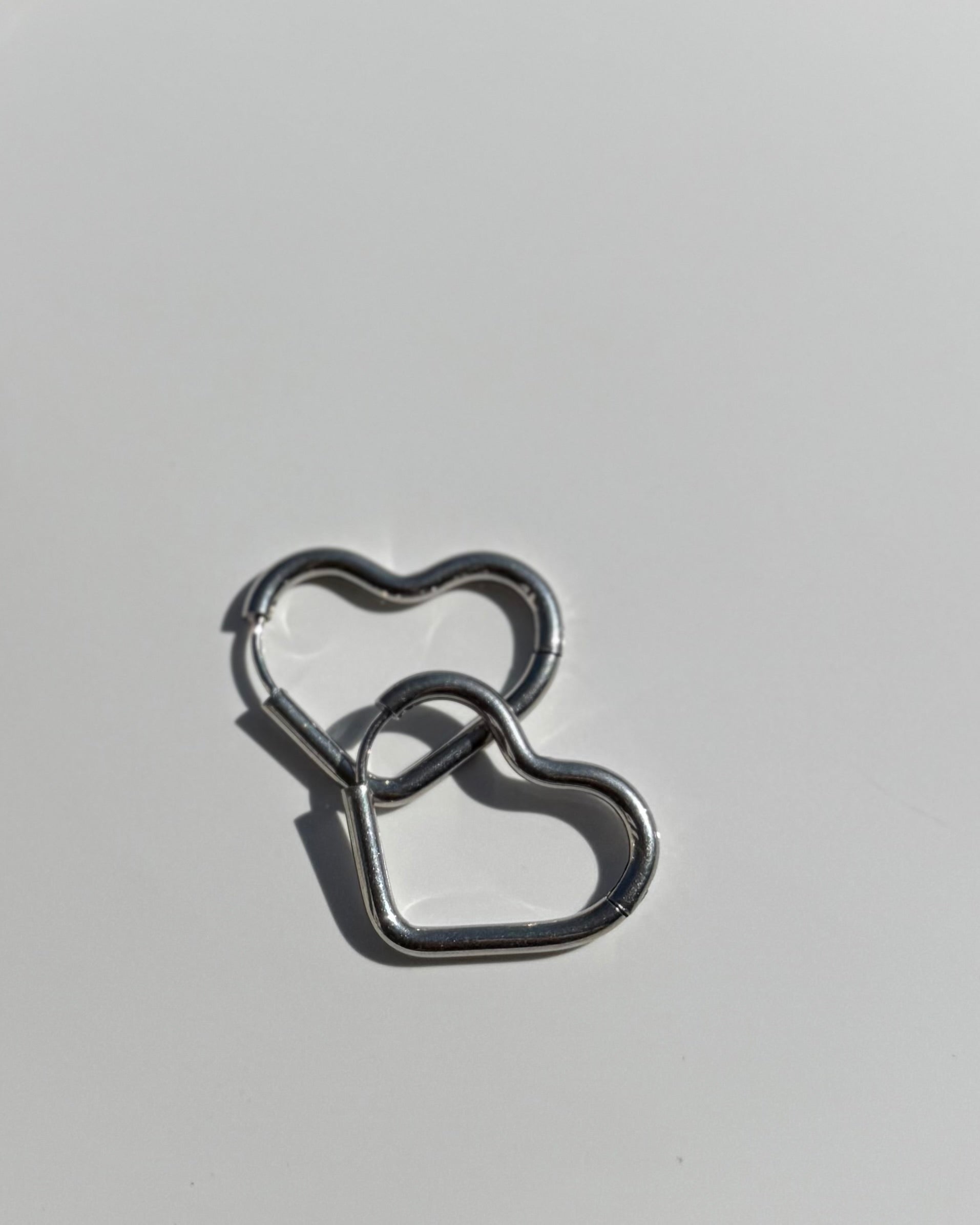 Heart Hoop Earrings Silver