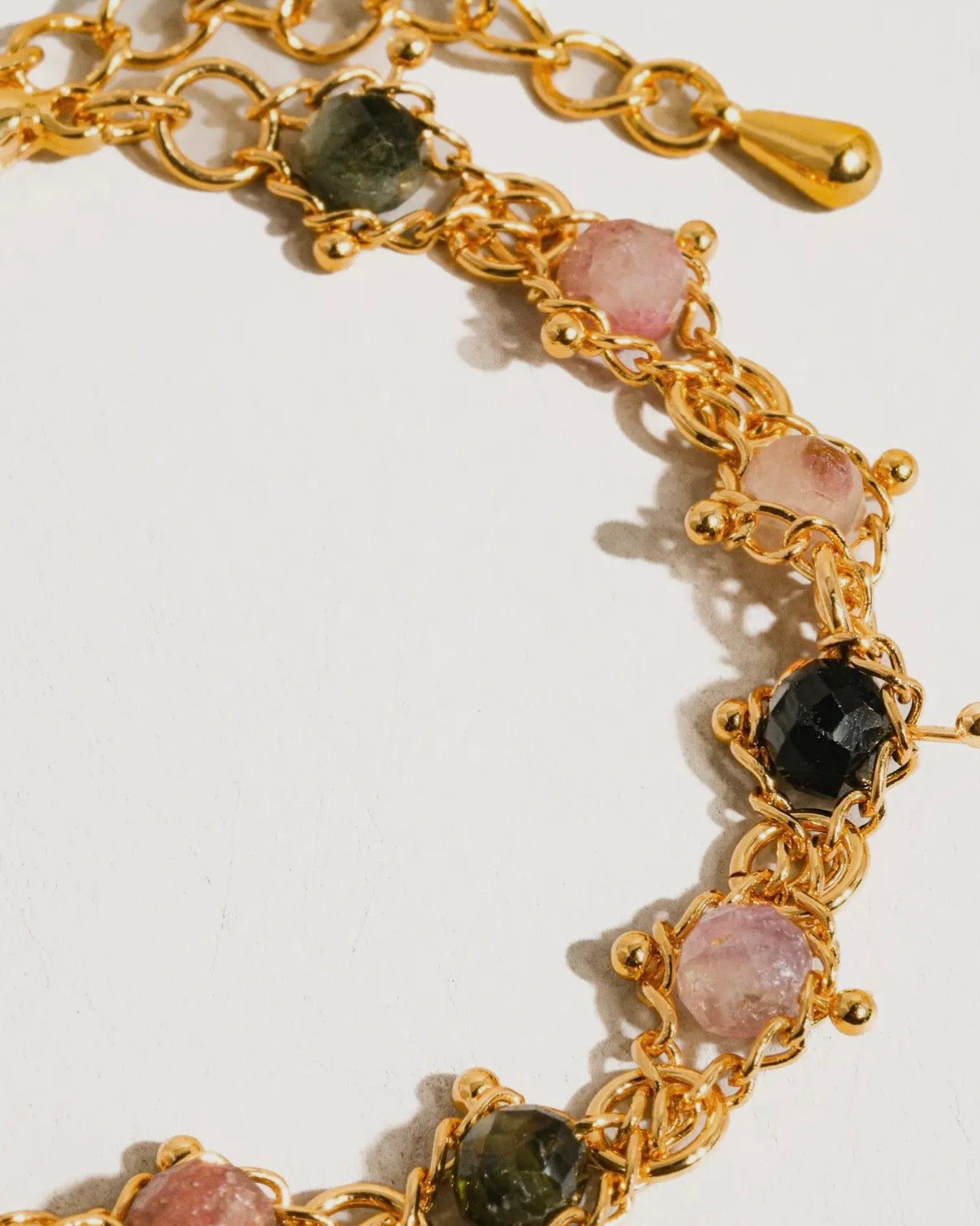 Skylar 18K Gold Multi-Stone Chained Bracelet, Necklace