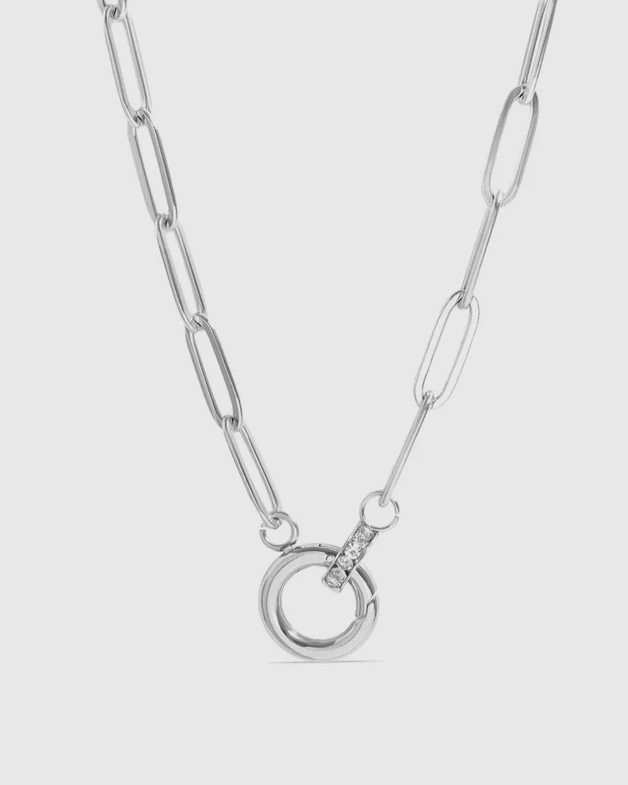 Rhinestone Charm Holder Necklace