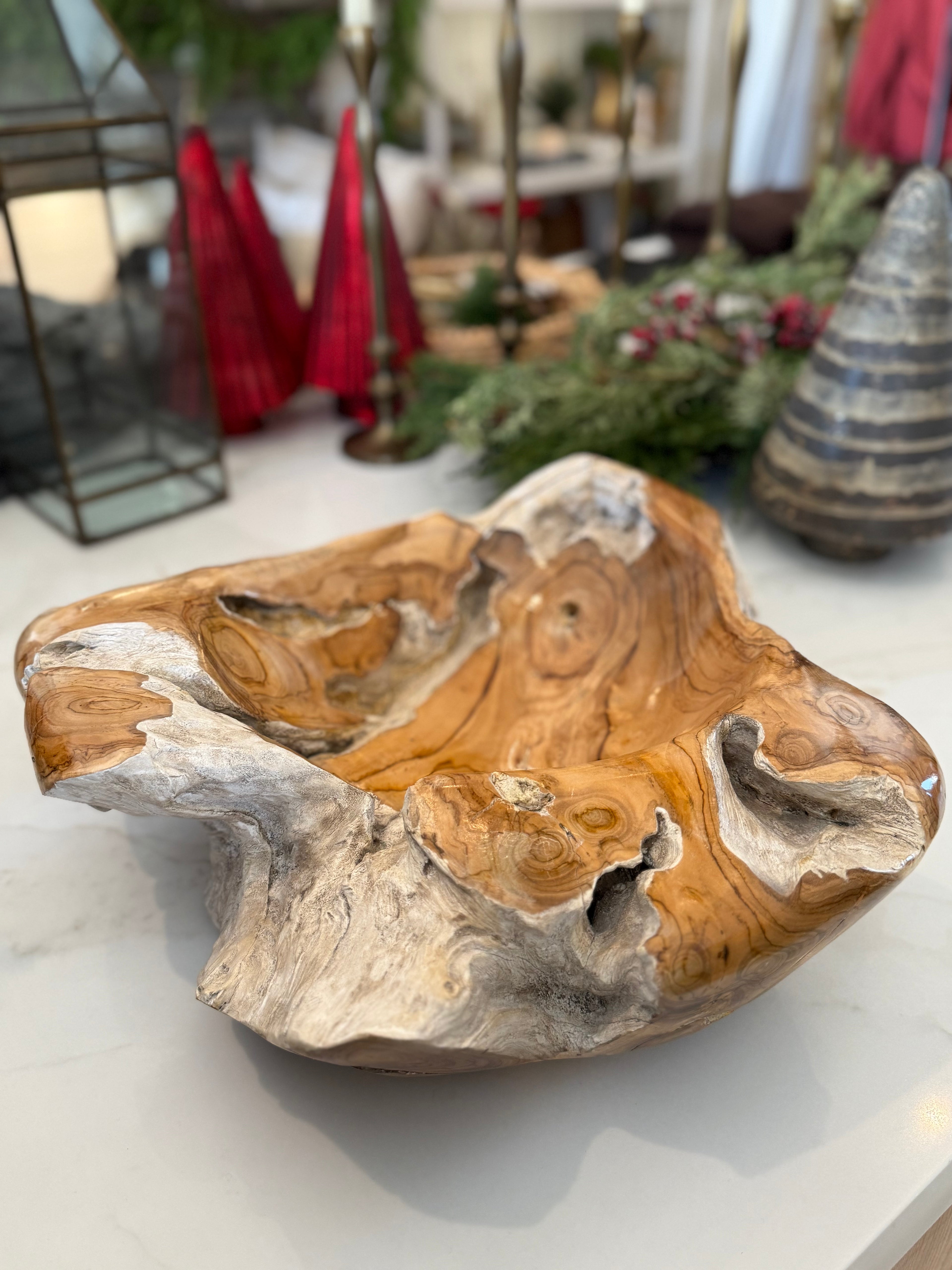 Teak Wood Root Bowl
