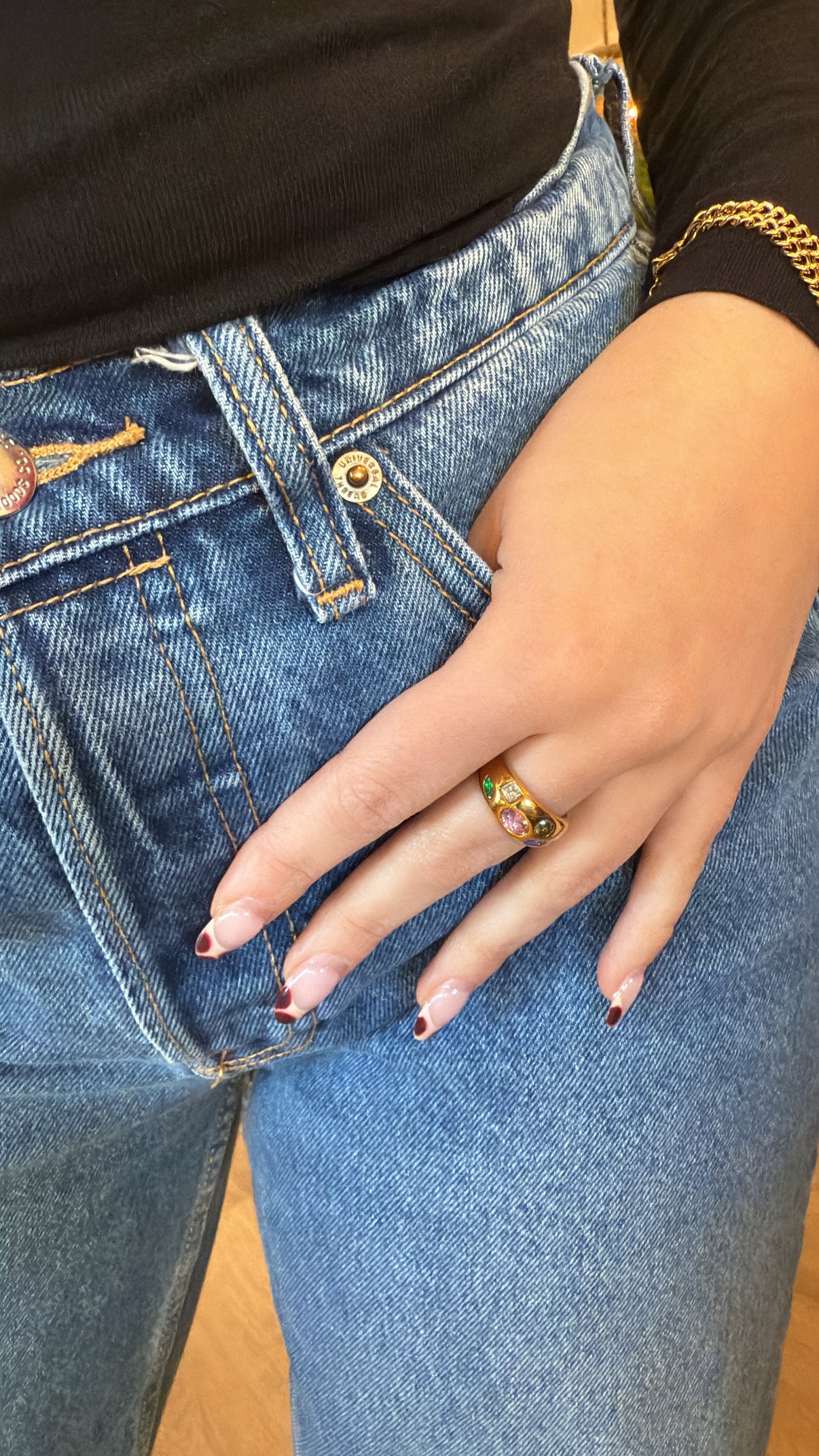 Orlume 18K Gold Non-Tarnish Colorful CZ Dome Ring