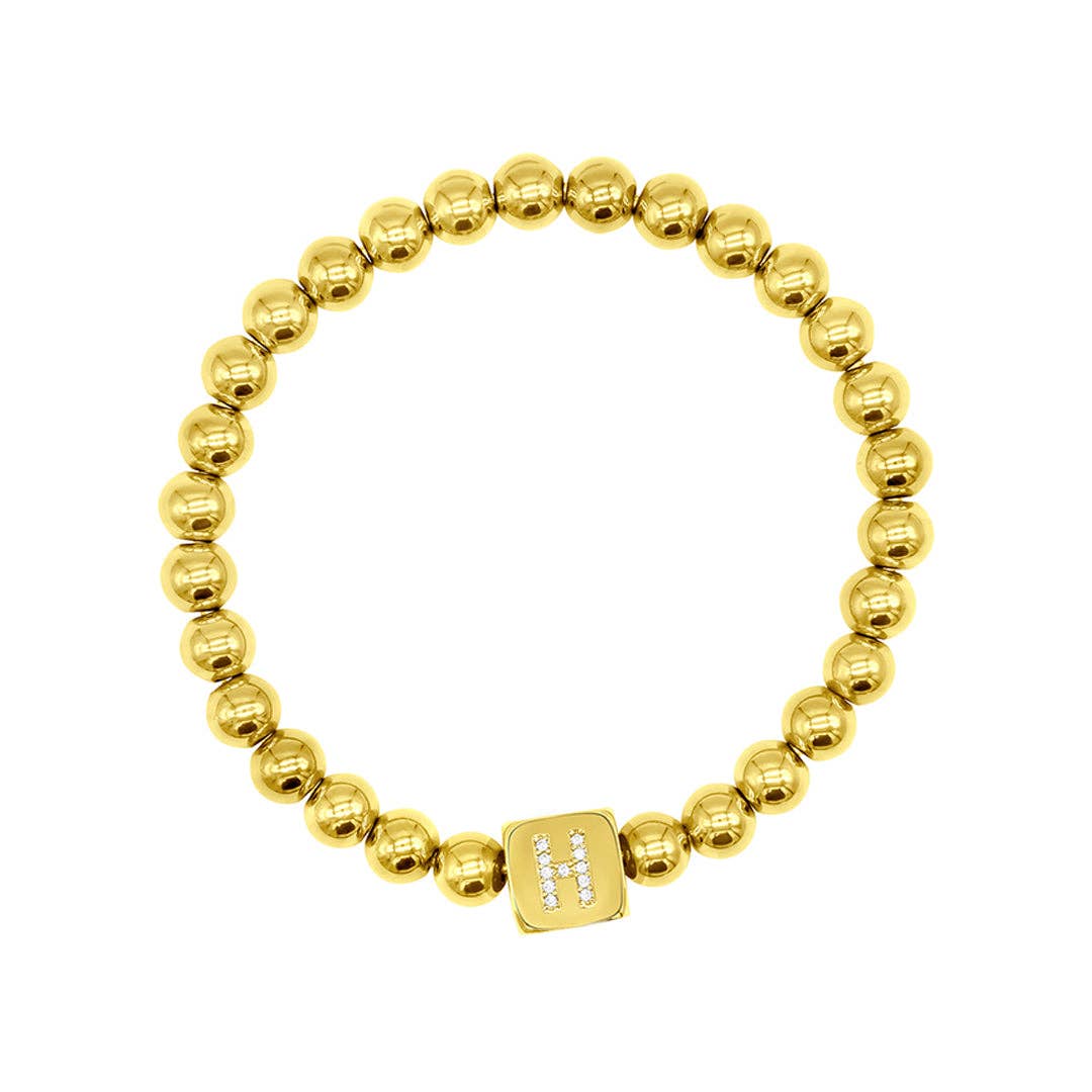 Initial Cube Stretch Bracelet