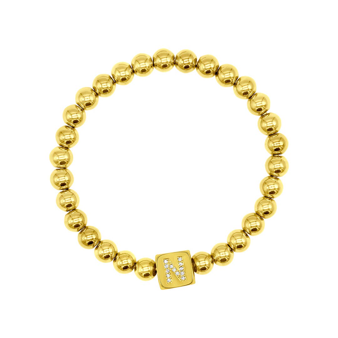 Initial Cube Stretch Bracelet