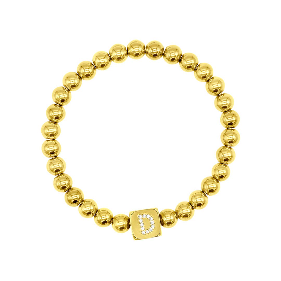 Initial Cube Stretch Bracelet