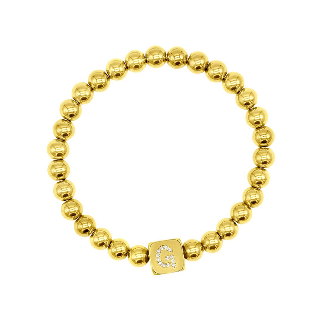 Initial Cube Stretch Bracelet