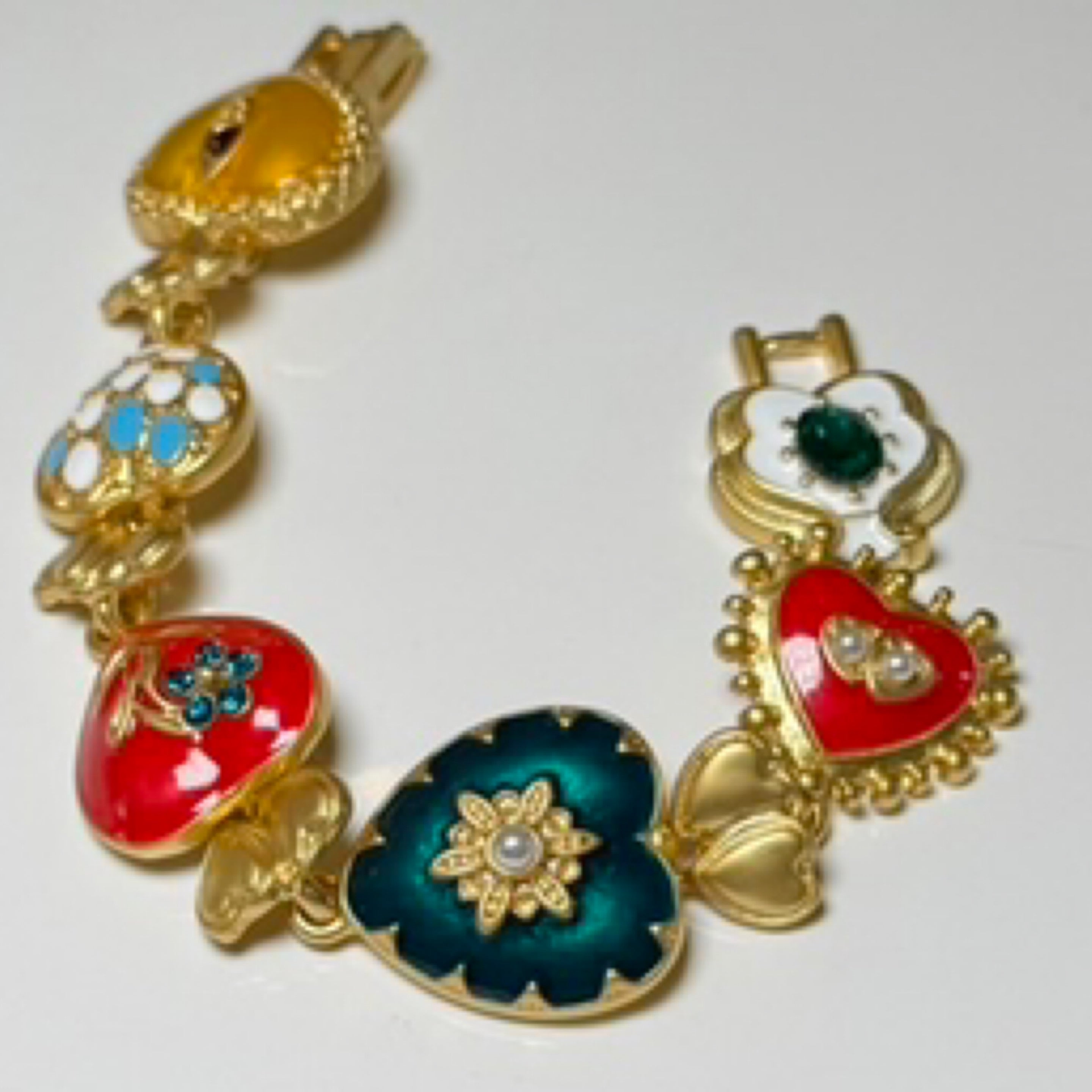 Elysian 18K Gold Boho Baroque Heart Color Bracelet