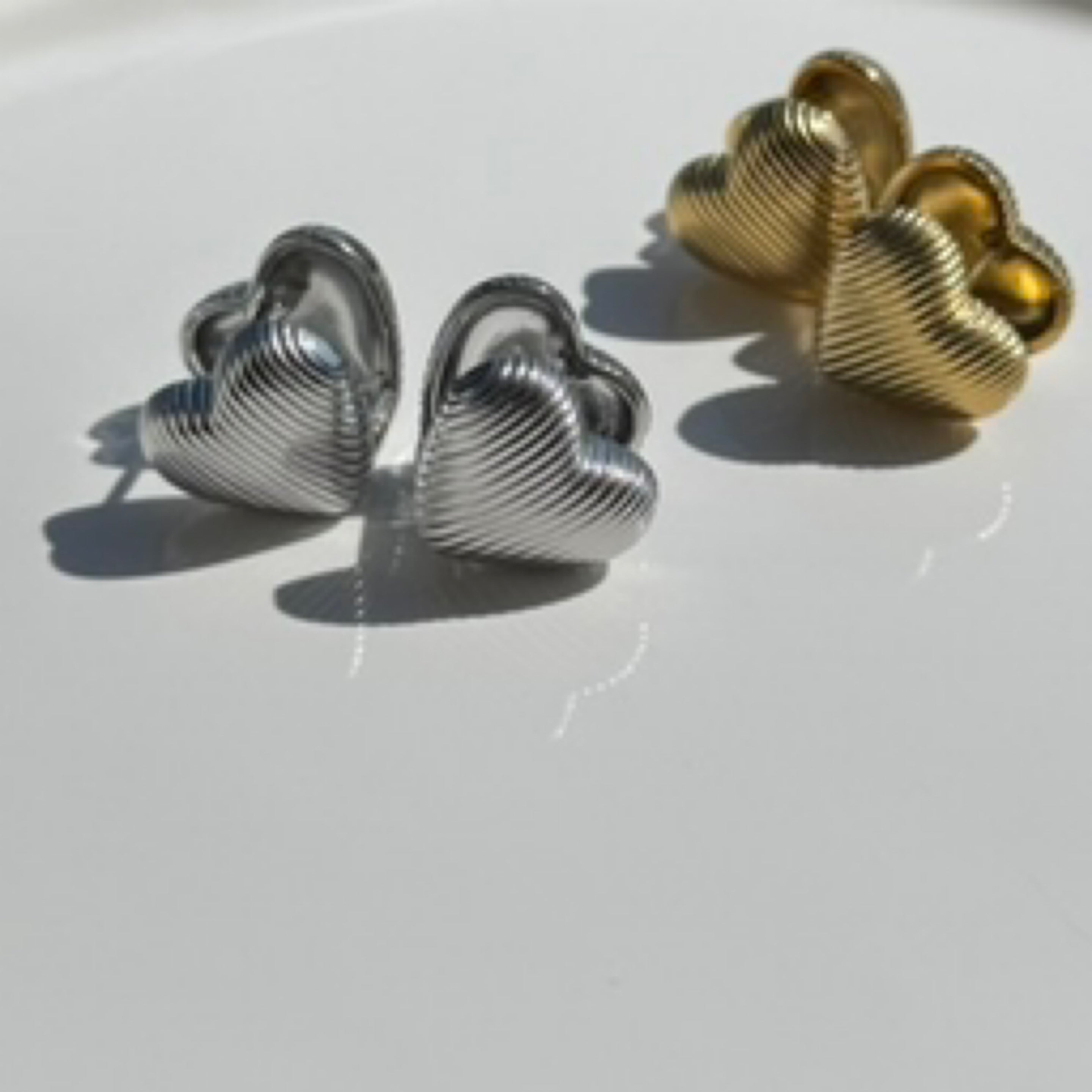 Heart Huggie Earrings Gold